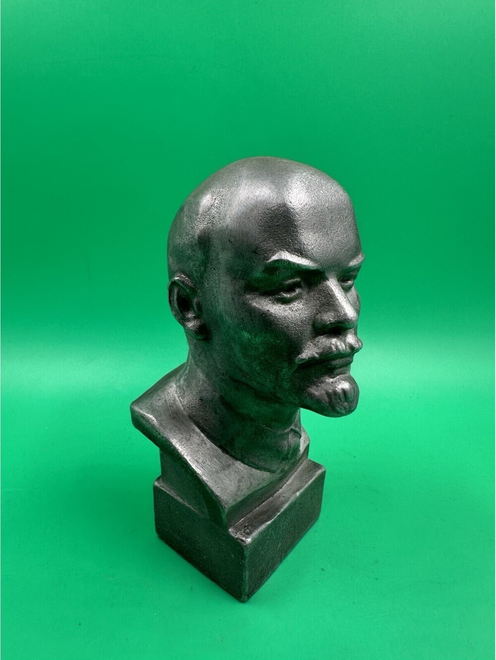 Vladimir Lenin Soviet Communism Bust Vintage Metal Statue Table Figurine USSR